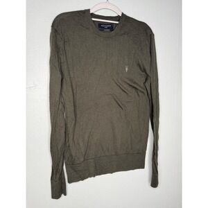 All Saints merino wool army green crewneck sweater